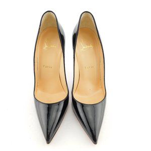 CHRISTIAN LOUBOUTIN Black Patent Leather Classic Stiletto Heel Pumps 37